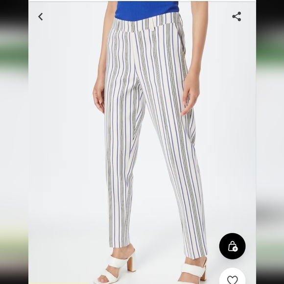 Scotch & Soda women's Lowry slim-leg mid-rise striped white dress pants sz 27. - Picture 3 of 17